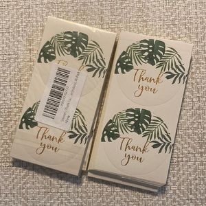 Thank you decorative stickers, greenery palm tree design 140 qty